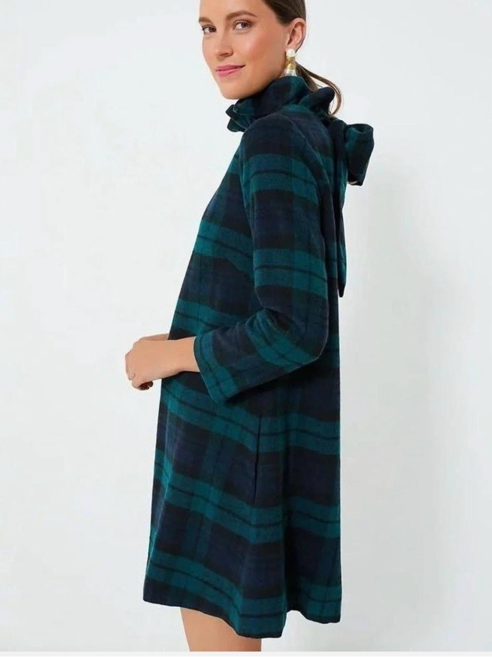 NWT Tuckernuck Blackwatch plaid Daphne dress - Picture 2 of 10